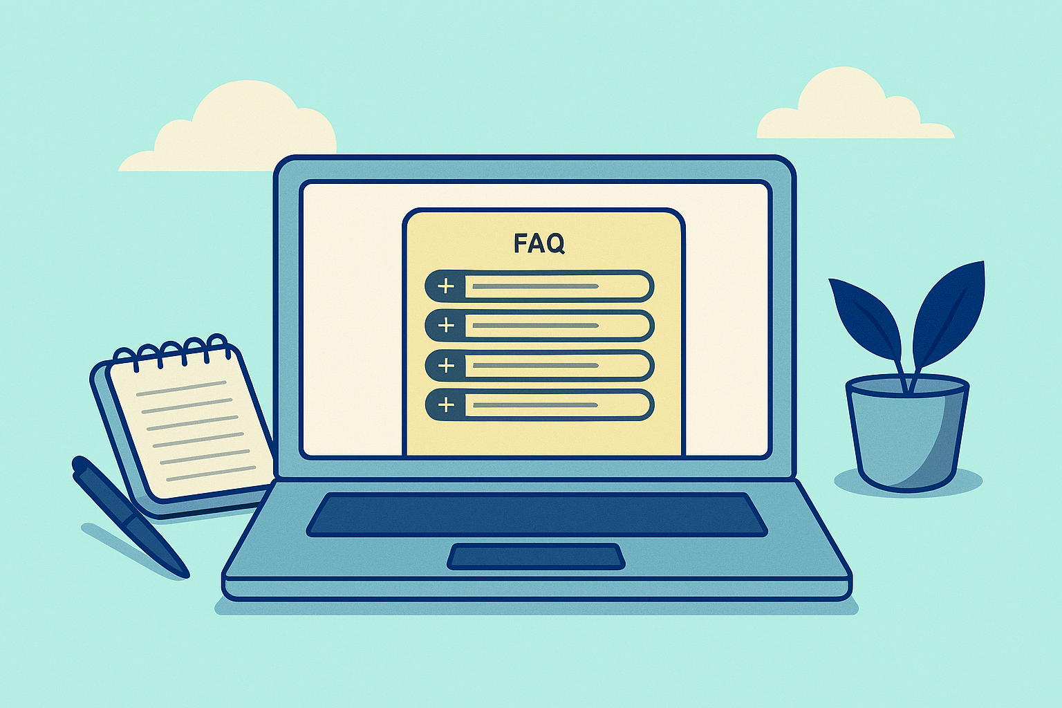 alt="Ilustracija radnog stola s laptopom na kojem je otvoren dokument 'Digitalna iskrenost — manifest', uz bilješke, olovku i šalicu kave. Minimalistički flat dizajn u plavim i bijelim tonovima."